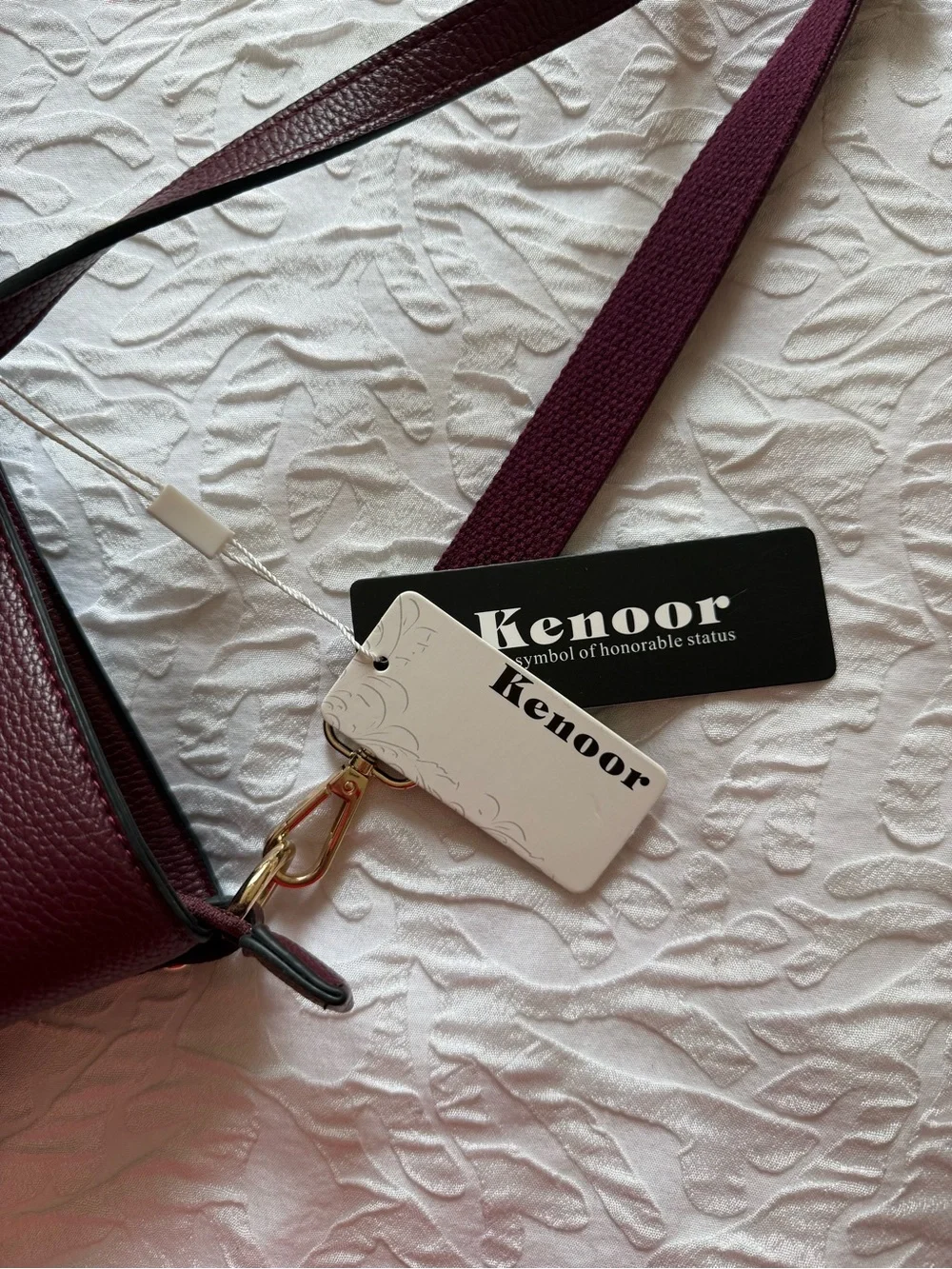 Kenoor Burgundy Faux Leather Laptop Tote Bag / Work Purse New with Tags